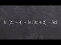 Logarithmic Expressions and Product Rule