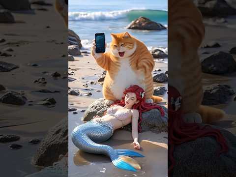 I rescued a mermaid today.#cat #funnycats #animation #catlover