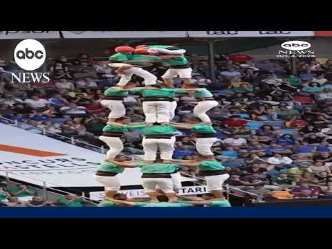 World's largest human tower competition in Spain