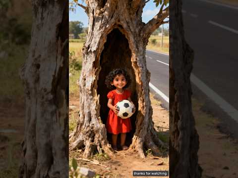 Cute girl steals a football from the fair for her brother 😭 #ai #baby #save