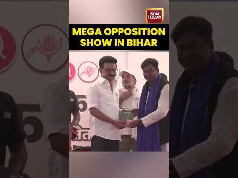 INDIA Bloc Leaders United: MK Stalin, Rahul Gandhi and Tejashwi Yadav on stage in Muzaffarpur, Bihar