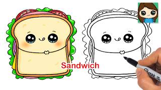 How to Draw a Sandwich 🥪 Cute Food Art