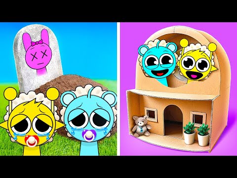 Baby Sprunki Needs Help! 😭 I Adopted Incredibox Sprunki & Built a DIY Cardboard Home!✨