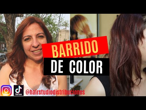 Barrido de Color de un rojo oscuro a un color cobre. #tintes #colorimetria #peluqueria #decoloracion