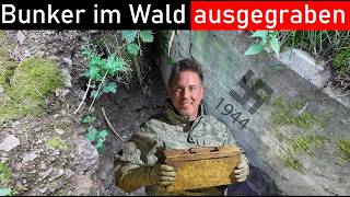 Nazi Bunker im Wald ausgegraben. Alles noch da!