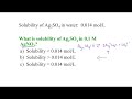 Solubility Product and Equilibrium Concepts