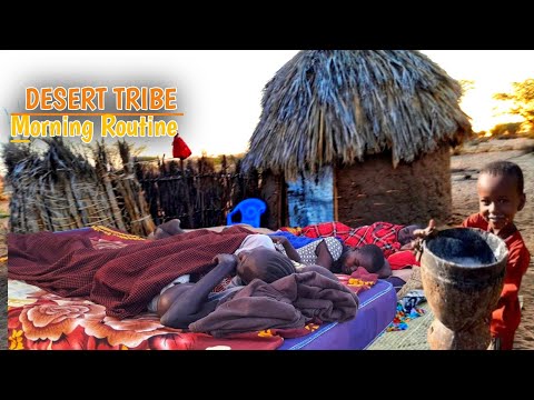 Morning Routine  of African 🌵Desert Village Life ☀️ ||Turkana Goat Herders🌤