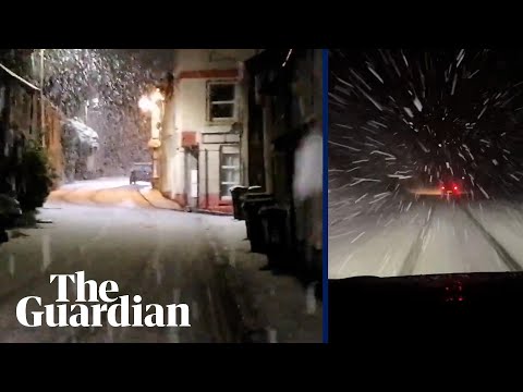 Easter snow falls in south-west England