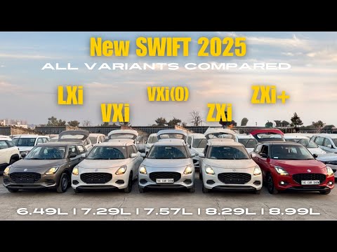 New Maruti Suzuki Swift 2025 🔥 All Variants Compared | LXi vs VXi vs VXi (O) vs ZXi vs ZXi Plus DT