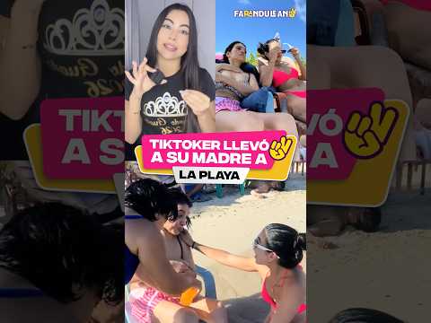 Llevo a su madre a la playa.