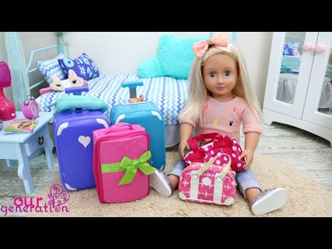 OUR GENERATION DOLL PACKING BAGS TO TRAVEL TO TRAVEL TO THE BEACH