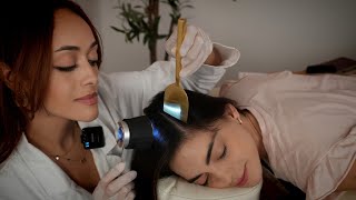 ASMR Scalp Check & Treatment Follow Up ✨ Relaxing Foamy sounds, Light Triggers & Gentle Brushing