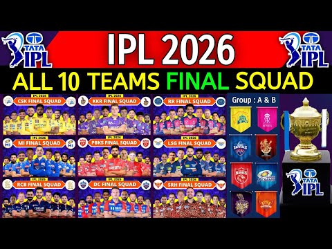 IPL 2026 - All 10 Teams Official & Final Squad | All Teams Players List IPL 2026 | 2026 IPL Update