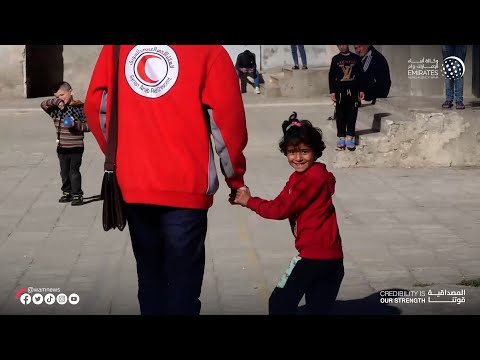 Image:"الهلال الأحمر" يوزع وجبات إفطار صائم على متضرري الزلزال في 4 محافظات سورية