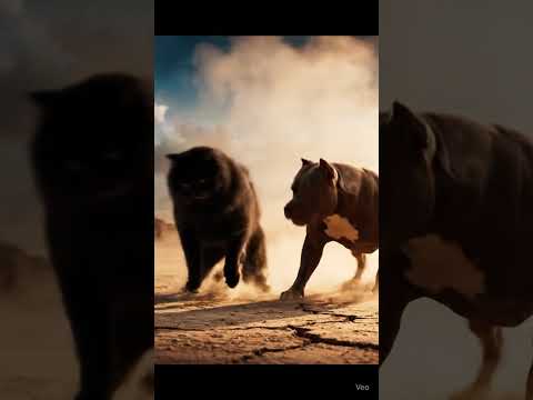 cat dog fighting #cat #dog #short #trending #pitbull