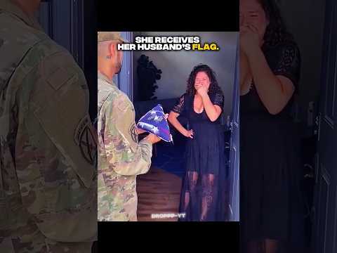 She Receives Her Husband’s Flag😢