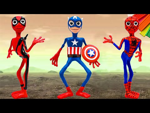 How to make Dame tu cosita mod Superhero Spider man, Captain America, Dead pool with clay