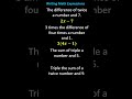 Expressions Involving Numbers and Operations