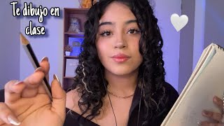 ASMR tu compañera amable te dibuja en clase 🙊✏️