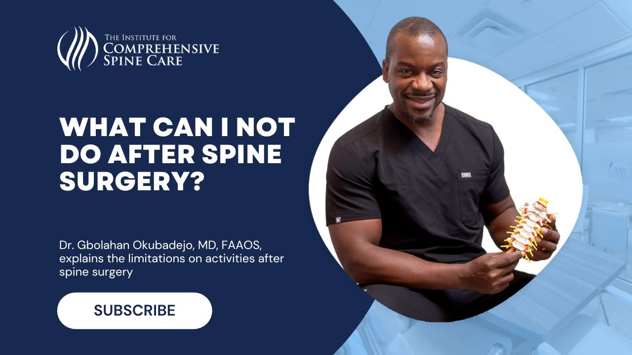 Doctor discussing post-spine surgery activity limitations.