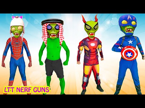 Green zombie dance || LTT Nerf Guns #spiderman #super