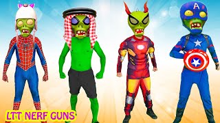 Green zombie dance || LTT Nerf Guns #spiderman #super