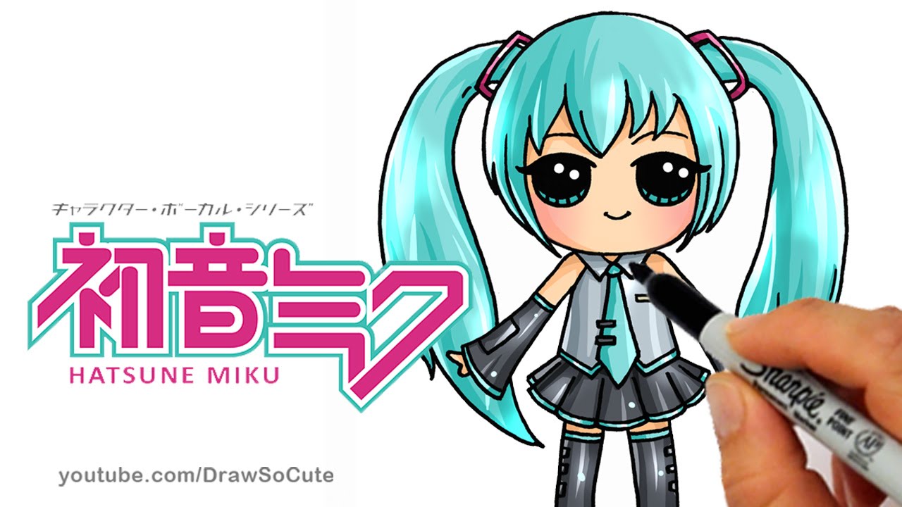 How to Draw Hatsune Miku step by step Chibi - Cute Japanese Anime Girl