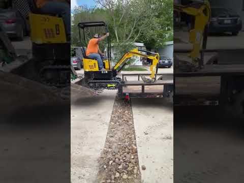 mini excavator on the vehicle