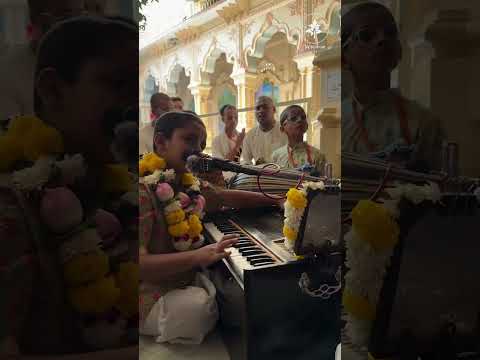 kirtan by kids at Iskcon Vrindavan