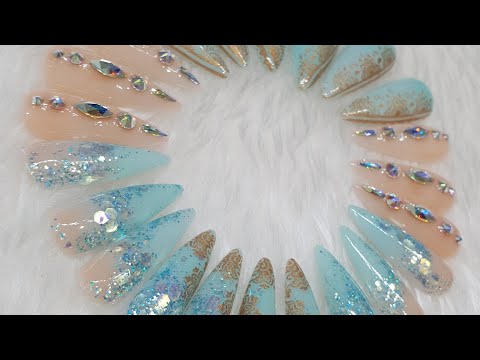 Princess Jasmine inspired Press On Acrylic Nails