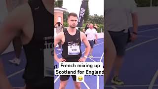 Commentator knew the Scottish don’t like being referred to as English 😂#100m #translation #400m