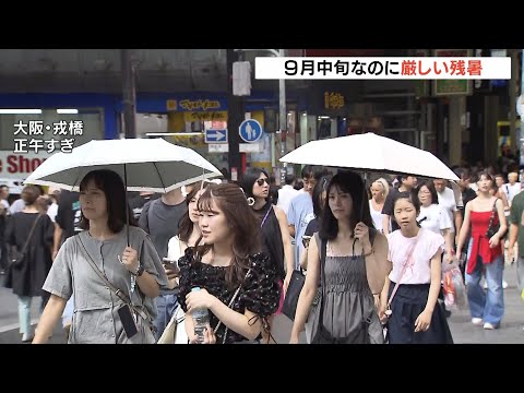 大阪市は今年４１回目の「猛暑日」で観測史上最多を更新　最高気温は平年より６℃ほど高い３５．５℃　（2024年9月16日）