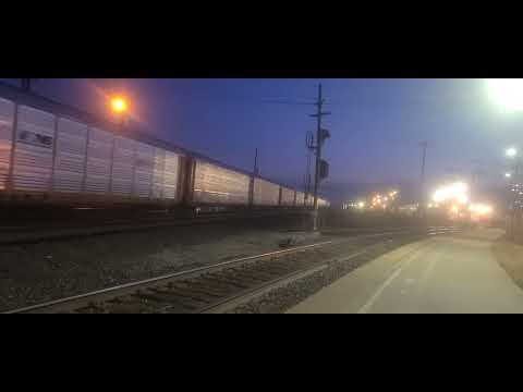 Union Pacific 8550 leads an autorack in Roseville, CA