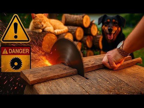 DO NOT TRY THIS AT HOME ⚠️ Extreme Firewood Cutting with Circular Saw (Full Video) #viralvideo