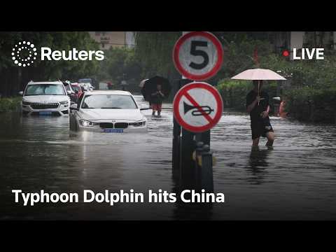 ライブ：中国に台風「ドルフィン」上陸