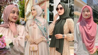 Most Beautiful 😍Trendy Elegant different style 💞 Hijab Look 🧕@officialFashionBeauty