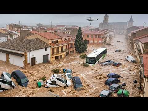 Spain in Flood Chaos! Violent Flash Floods Hit 15 Regions, Cars Swept Away as Towns Go Underwater