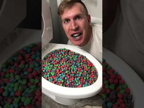Experiment: Eating Berry Cereal out of the Toilet #shorts