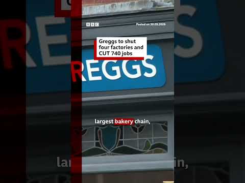 Greggs to shut four factories and cut 740 jobs. #Greggs #Jobs #BBCNews