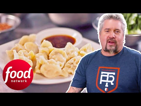 “This Is My Kryptonite!” Guy Learns How To Make Chinese Seafood Dumplings | Diners Drive-Ins & Dives