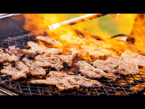 최고의 숯불 바비큐, 숯불 갈비 구이, 매운 오징어 구이, 소고기 바비큐, 통오징어 구이, The Best Charcoal grilled Ribs, Grilled squid