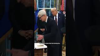 Apple CEO Brings a Gold Gift for Trump and Pledges Investments