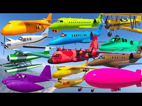 GTA V: Every Color Mix Airplanes Pack Best Extreme Longer Crash and Fail Compilation