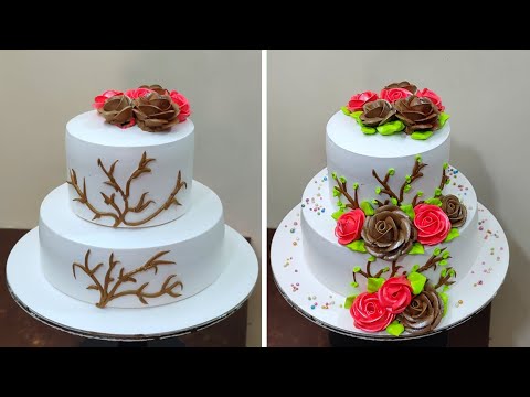 Vanilla Step Flawars Cake Design # New Look Cake design #topcakemaster