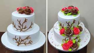 Vanilla Step Flawars Cake Design # New Look Cake design #topcakemaster