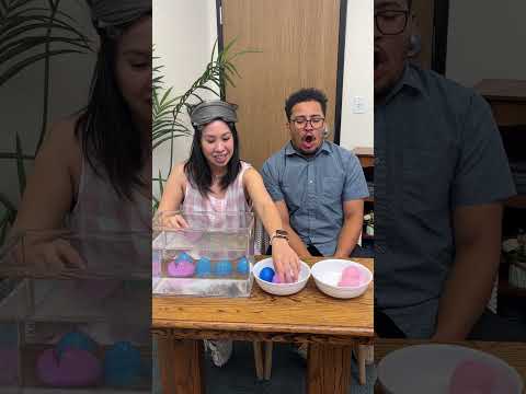 Couple raises the anticipation with water ball game for gender disclose! #shorts