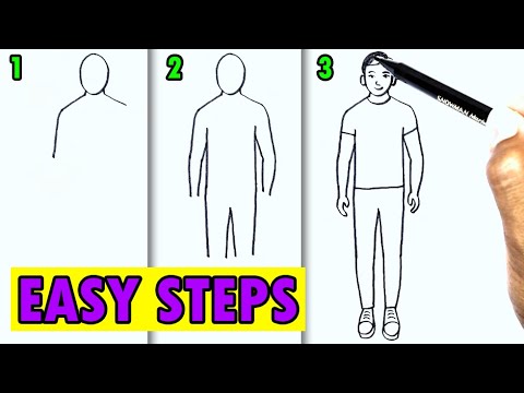 How To Draw A Person Full Body Easy | Body Drawing | Dad Drawing | Father Drawing Easy