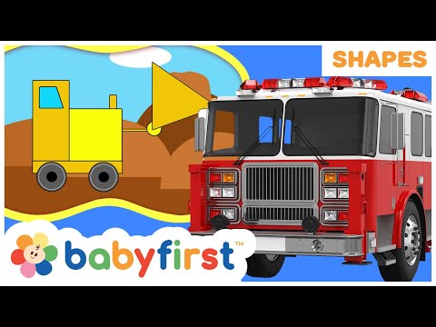 Learn Shapes for Children | Shapes School | Cartoon for Toddlers | Fire truck | Tractor | BabyFirst