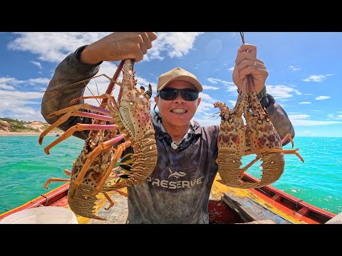 PESCAMOS LAGOSTA VERMELHAS NO ALTO MAR  ( DIEGO PESCADOR AMADOR)