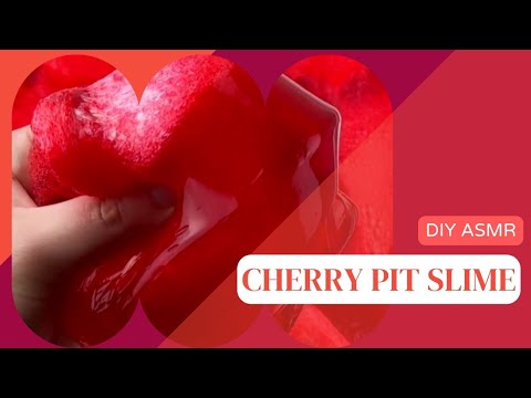 Red cheery pit slime mixing Asmr | Clear bubbles satisfying slime | How to mix slime part-2 | DIY